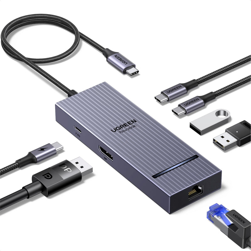UGREEN Revodok Pro 1071 7-IN-1 USB-C-hub (4K@60Hz, 10Gbps, 100W PD)