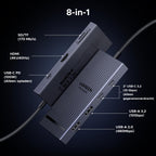 UGREEN Revodok Pro 108 8 - IN - 1 USB - C - hub (HDMI 4K@60Hz, 10Gbps, 100W PD)