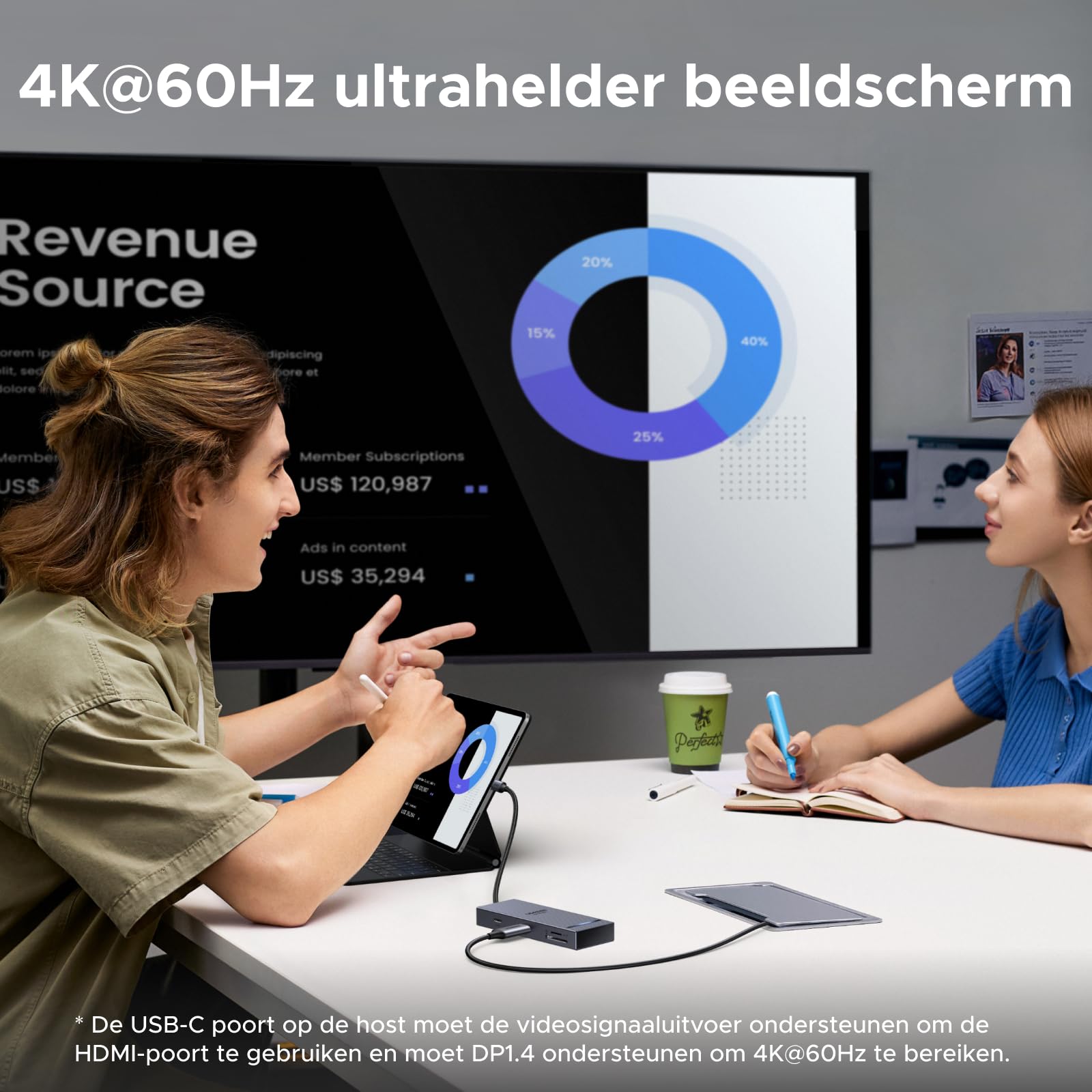 UGREEN Revodok Pro 108 8 - IN - 1 USB - C - hub (HDMI 4K@60Hz, 10Gbps, 100W PD)