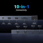 UGREEN Revodok Pro 10-in-1 Dockingstation (4K@60Hz, 10Gbps) -10-in-1 connectivity