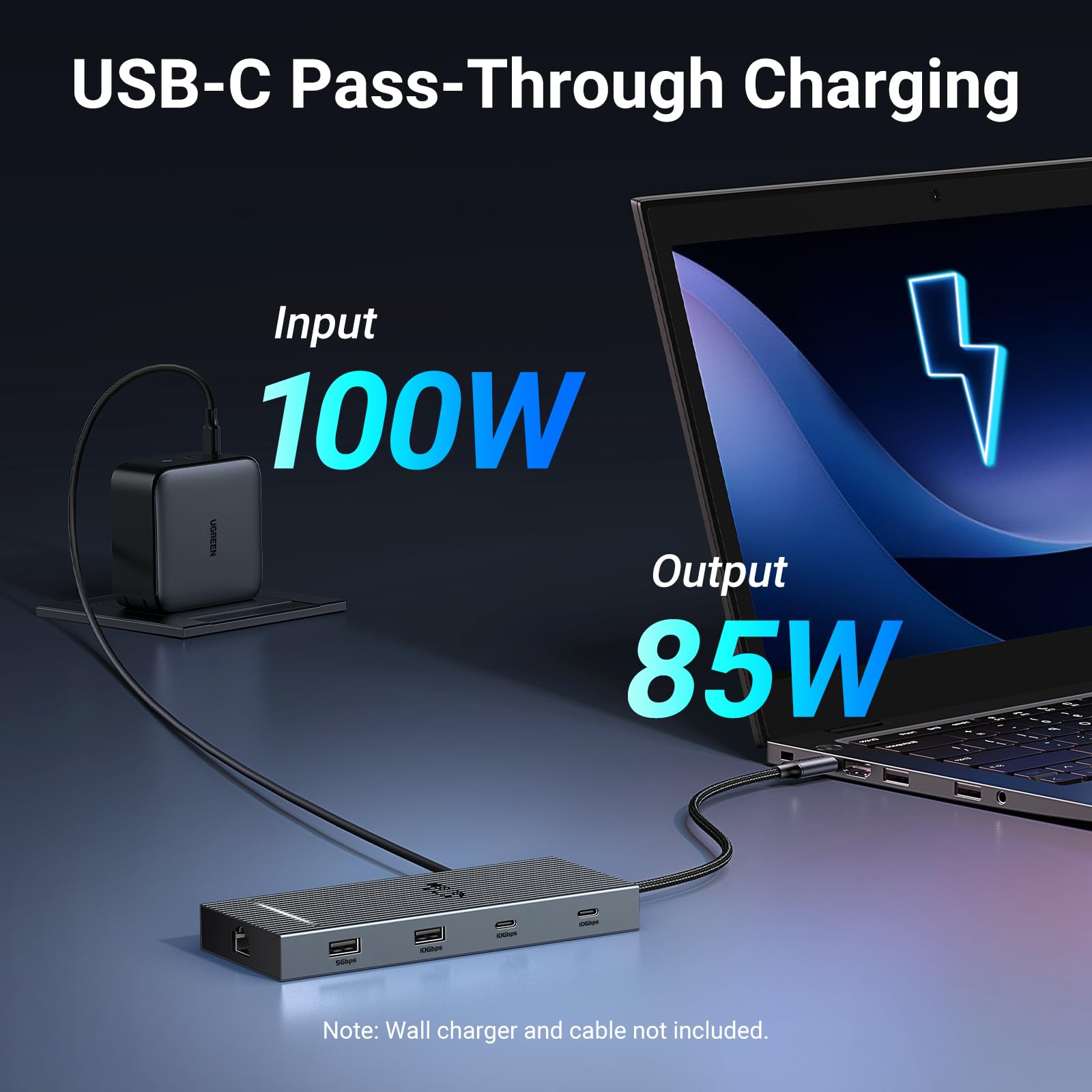 UGREEN Revodok Pro 10-in-1 Dockingstation (4K@60Hz, 10Gbps) -usb-c pass-through charging