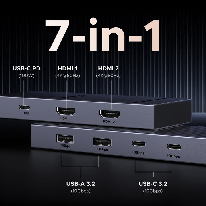 UGREEN Revodok Pro 10Gbps USB C Hub 2HDMI 4K@60Hz Docking Station Dual Dsiplay