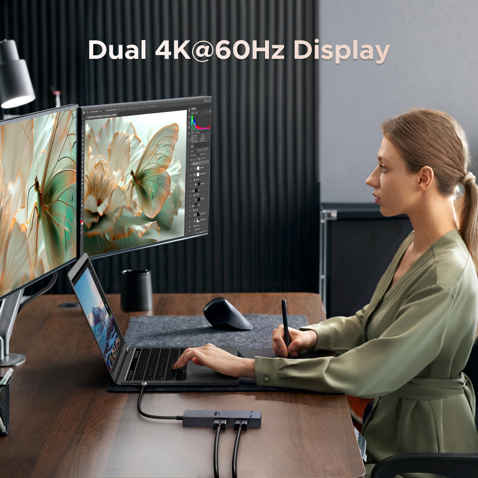 UGREEN Revodok Pro 7-in-1 Dockingstation -dual 4k@60hz display
