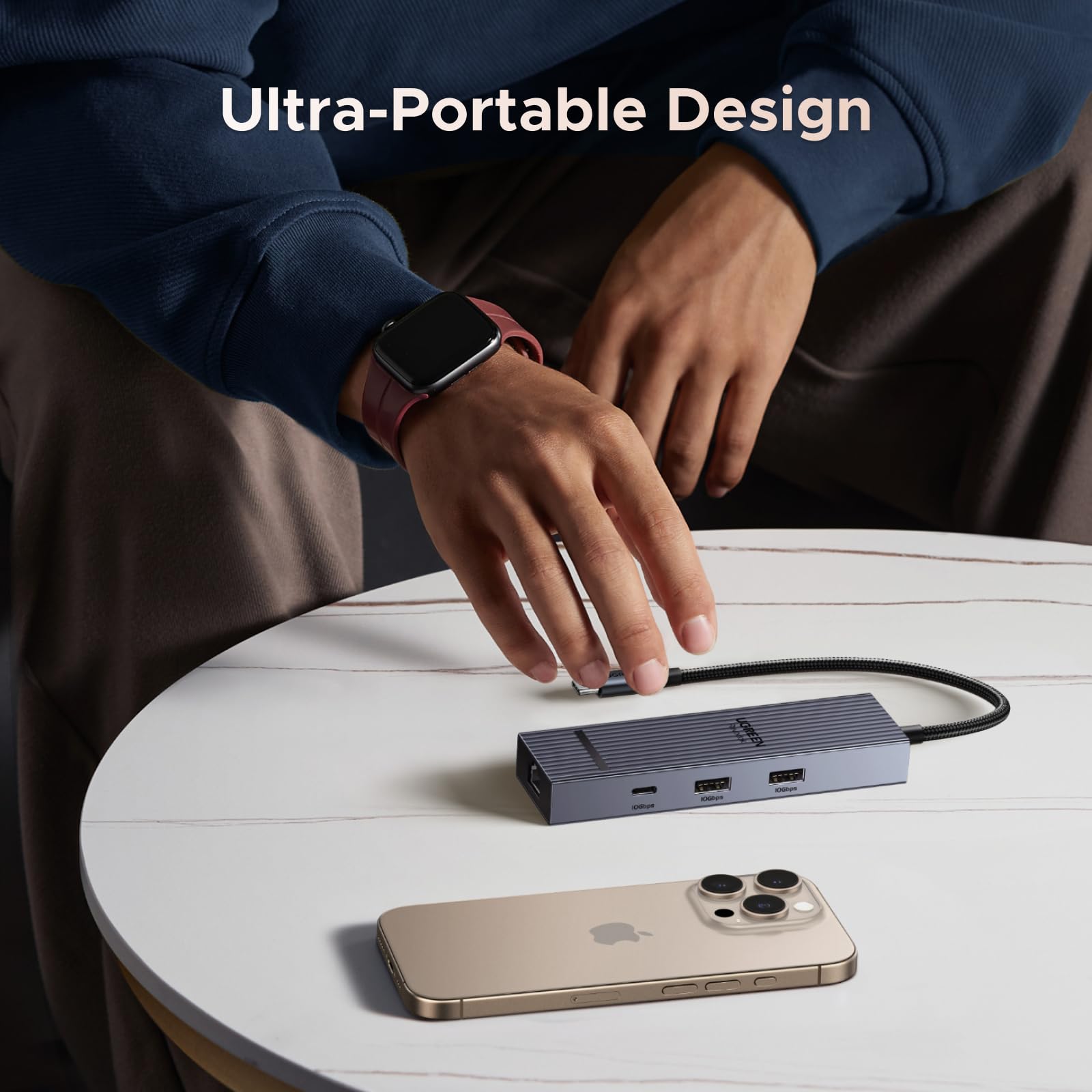 UGREEN Revodok Pro 6-in-1 Dockingsstation (4K@60Hz, 10Gbps) -ultra-portable design