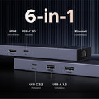 UGREEN Revodok Pro 6-in-1 Dockingsstation (4K@60Hz, 10Gbps) -6-in-1