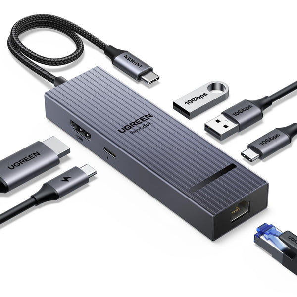 UGREEN Revodok Pro 10Gbps USB C Hub HDMI 4K@60Hz Ethernet Adapter