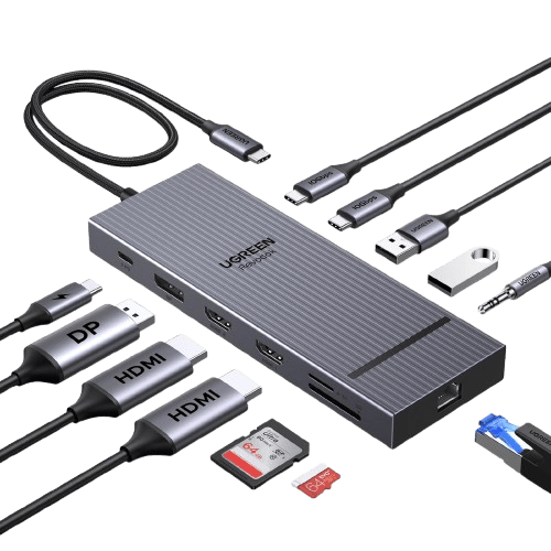 UGREEN Revodok Pro Dockingstation (drievoudige weergave, 4K@60Hz + 4K@120Hz, 100W PD)