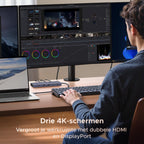 UGREEN Revodok Pro Dockingstation (drievoudige weergave, 4K@60Hz + 4K@120Hz, 100W PD)