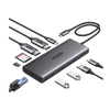 UGREEN Revodok Pro USB C Docking Station Dual HDMI 10 IN 1 USB C Hub 2 HDMI, Gigabit Ethernet, 4X USB C/USB A Ports, PD 100W snelladen, SD/TF kaartlezer