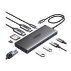 UGREEN Revodok Pro USB C Docking Station Dual HDMI 10 IN 1 USB C Hub 2 HDMI, Gigabit Ethernet, 4X USB C/USB A Ports, PD 100W snelladen, SD/TF kaartlezer