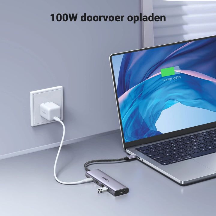 UGREEN Revodok USB C Hub PD100W, 4K HDMI, 3*USB A 3.0 5Gbps USB C Dock USB C Adapter Multipoort Adapter Compatibel met iPhone 15 Serie, Galaxy S24, Surface, MacBook Pro/Air, iPad Pro, Steam Deck etc.