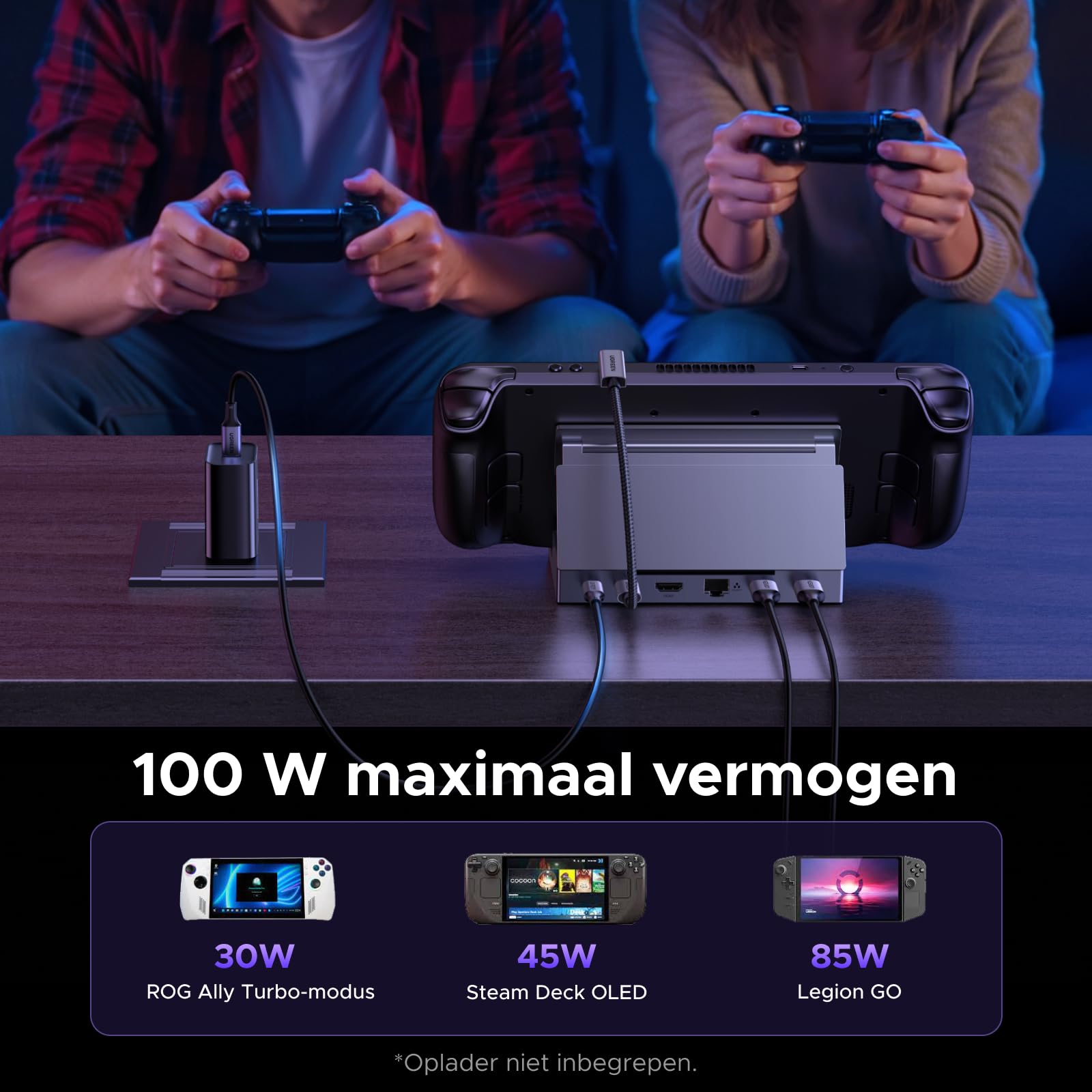 UGREEN Steam Deck Dockingstation (6 - in - 1, 4K@120Hz, 100W, Gigabit Ethernet)