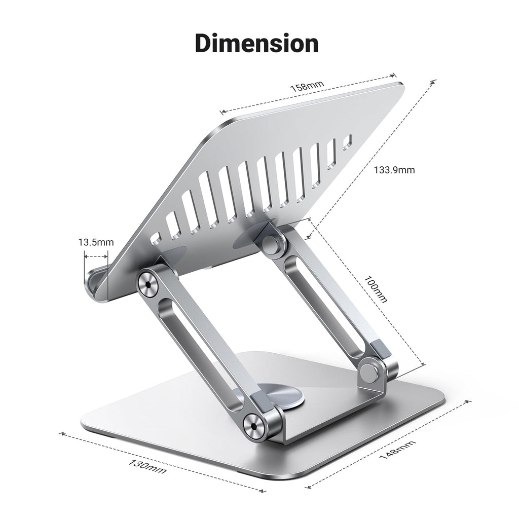 UGREEN Tabletstandaard 360° draaibaar in hoogte verstelbaar, tablethouder, iPad - standaard compatibel met iPad 10e 10,9 iPad Pro/Air 13 11 12,9 iPad Mini 7 Galaxy iPhone 16 Alle apparaten van 4 - 13 inch