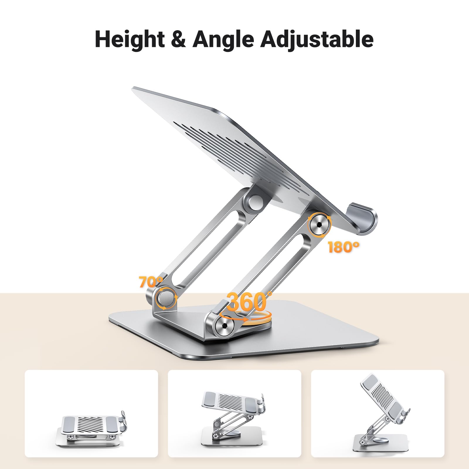 UGREEN Tabletstandaard 360° draaibaar in hoogte verstelbaar, tablethouder, iPad - standaard compatibel met iPad 10e 10,9 iPad Pro/Air 13 11 12,9 iPad Mini 7 Galaxy iPhone 16 Alle apparaten van 4 - 13 inch