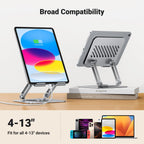 UGREEN Tabletstandaard 360° draaibaar in hoogte verstelbaar, tablethouder, iPad - standaard compatibel met iPad 10e 10,9 iPad Pro/Air 13 11 12,9 iPad Mini 7 Galaxy iPhone 16 Alle apparaten van 4 - 13 inch