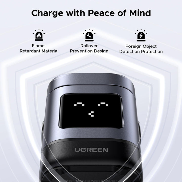 UGREEN Uno 2 - in - 1 magnetische draadloze oplader 15W