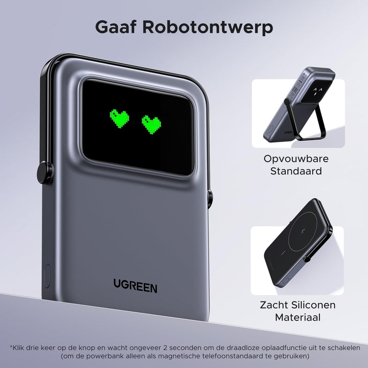 UGREEN Uno magnetische draadloze Power Bank 5000mAh 7.5W