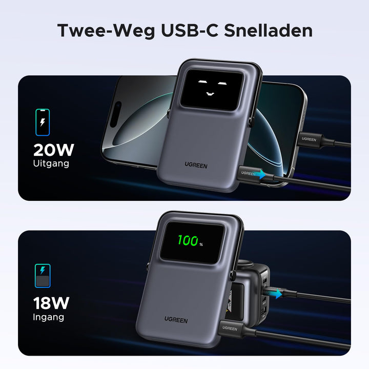 UGREEN Uno magnetische draadloze Power Bank 5000mAh 7.5W