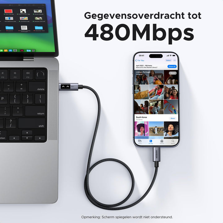 UGREEN Uno USB - C naar USB - C kabel 100W