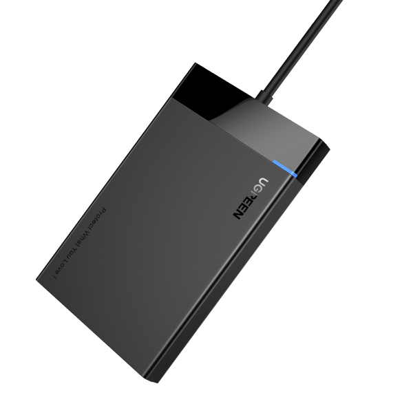 UGREEN USB 3.0 Harde Schijf Behuizing 2.5 Inch voor 7/9.5mm SATA SSD en HDD met USB C Kabel Ondersteunt UASP Tool Gratis Installatie