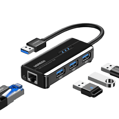 UGREEN USB 3.0 Hub Ethernet Adapter USB naar RJ45 Netwerkadapter 1000Mbps Gigabit Adapter