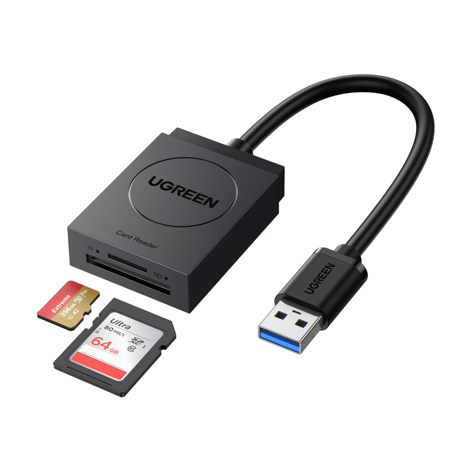 UGREEN USB 3.0 SD/TF Kaartlezer 2 Kaartsleuven USB Kaartlezer Adapter