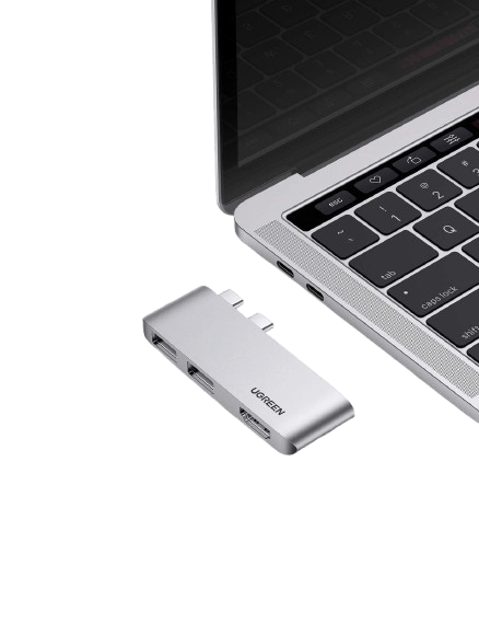UGREEN USB C Hub 3 in 2 till HDMI 4K 60Hz Adapter, USB 3.1 Gen 2 10Gbps