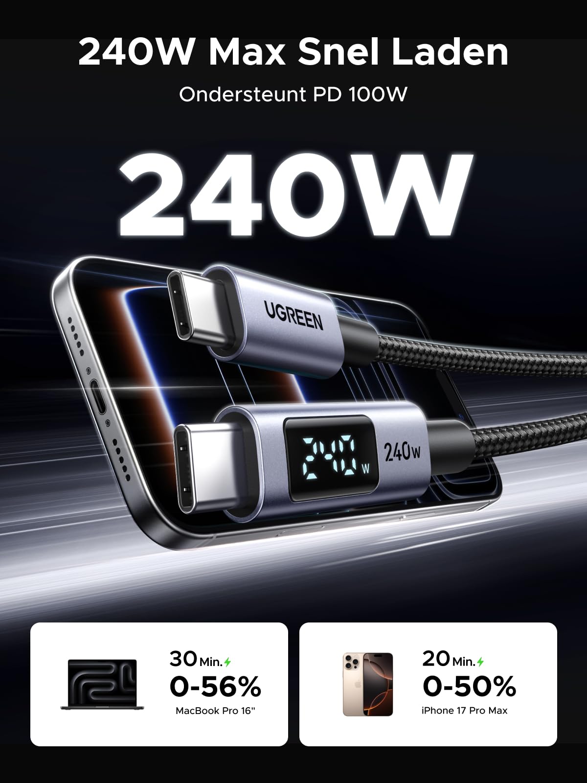 UGREEN USB - C Kabel (240W, 480Mbps, USB 2.0)