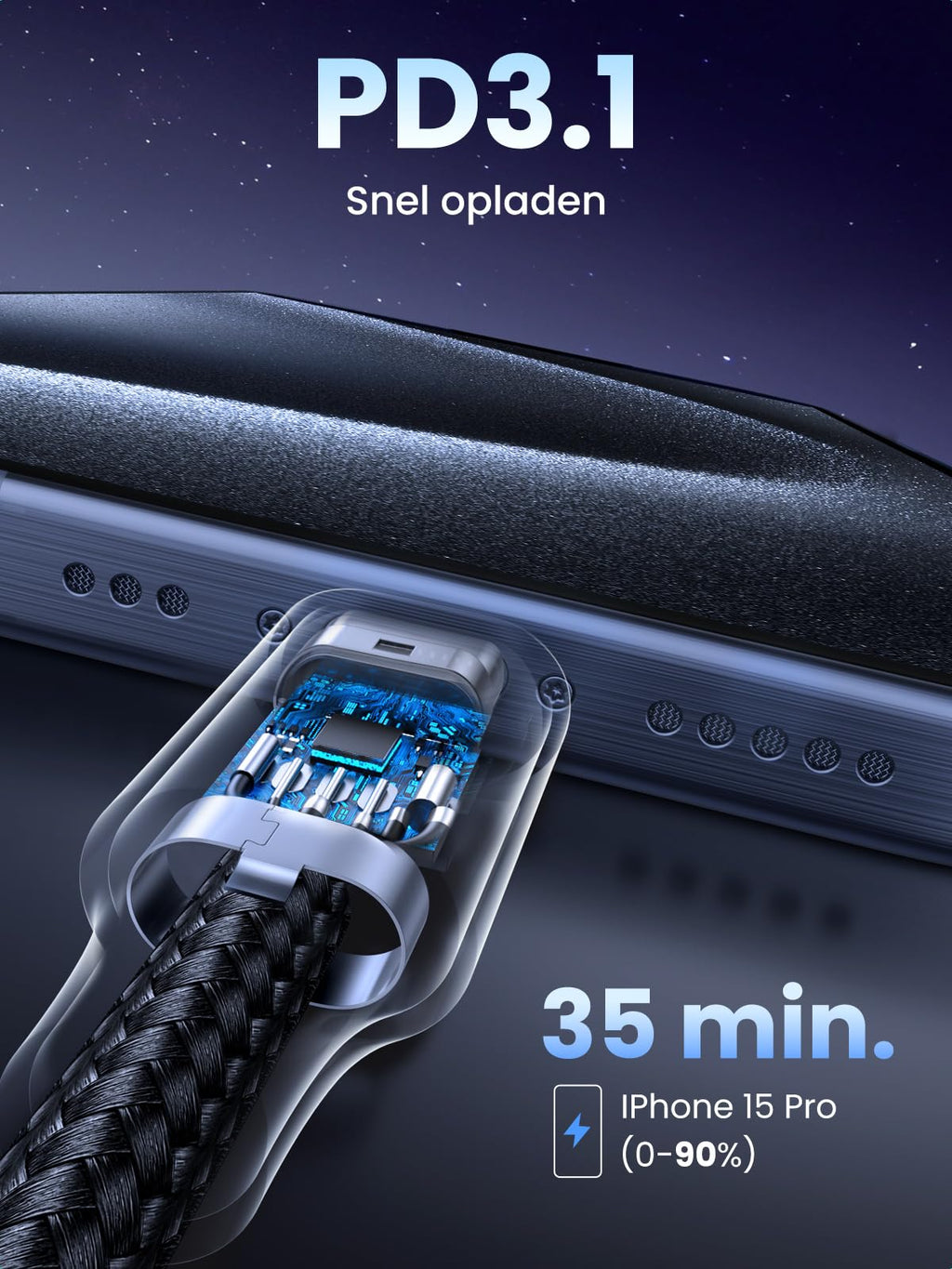 UGREEN USB C - kabel 240W Power Delivery 3.1 oplaadkabel USB C naar USB C (2M)