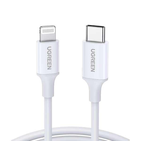 UGREEN USB C naar Lightning Oplaadkabel Wit MFi Lightning USB C Kabel PD 3.0 compatibel met iPhone 14 Pro Max, iPhone 13 Mini, iPhone 12, iPhone SE, iPad 2021 iPad 2020 AirPods Pro enz. (2M)