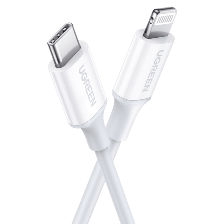 UGREEN USB C naar Lightning Oplaadkabel Wit MFi Lightning USB C Kabel PD 3.0 compatibel met iPhone 14 Pro Max, iPhone 13 Mini, iPhone 12, iPhone SE, iPad 2021 iPad 2020 AirPods Pro enz. (1M)