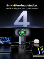 UGREEN Nexode 65W 4-in-1 GaN Oplader met Qi2 Draadloos Opladen -4-in-1 pro-laadstation