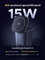 UGREEN Nexode 65W 4-in-1 GaN Oplader met Qi2 Draadloos Opladen -qi2-protocol gecertificeerd