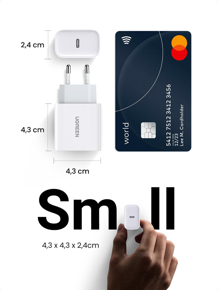 UGREEN 20W USB C oplader Lightning USB C Kabel PD 3.0