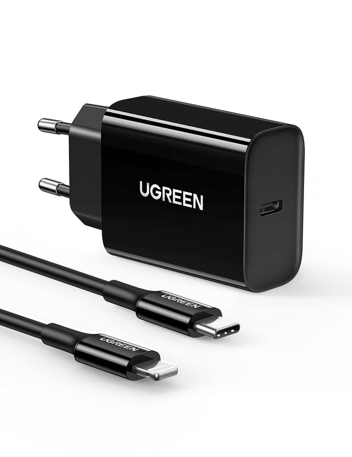 UGREEN 20W USB C-oplader met MFi-gecertificeerde Lightning-kabel PD USB C-voeding PPS-oplaadstekker