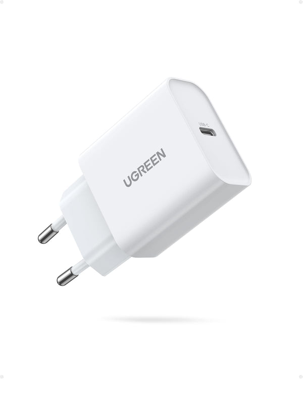 UGREEN 20W USB C oplader USB C voeding PD 3.0 USB C voedingsadapter oplaadstekker(wit)