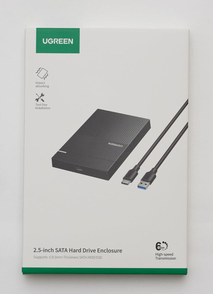 UGREEN 2,5 inch USB 3.1 SATA Harde Schijf Behuizing 6Gbps voor SSD en HDD, UASP Ondersteuning, met USB 3.1 Kabel