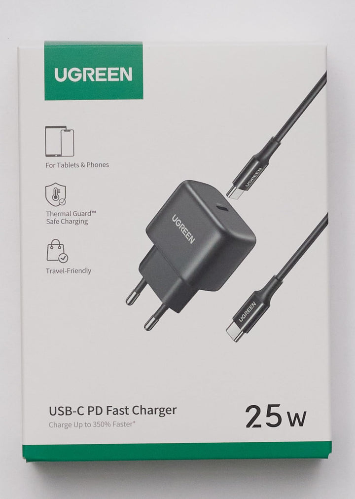 UGREEN 25W USB C Snelle Oplader Super Snelle USB C Oplader met 2m USB C Kabel Super Snel Opladen