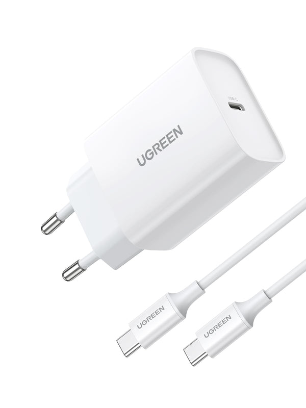 UGREEN 30W USB C-oplader USB C-voeding supersnelle oplader met 2 m USB C-kabel compatibel met iPhone 15, 15 Pro, 15 Pro Max