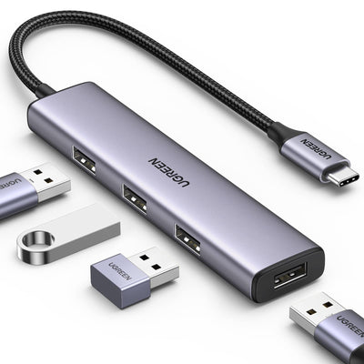 UGREEN 4 in 1 USB C Hub 4 Poorten Aluminium USB 3.0 Adapter OTG Ondersteund