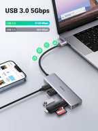 UGREEN 4 in 1 USB C Hub 4 Poorten USB 3.0 Adapter OTG Ondersteund