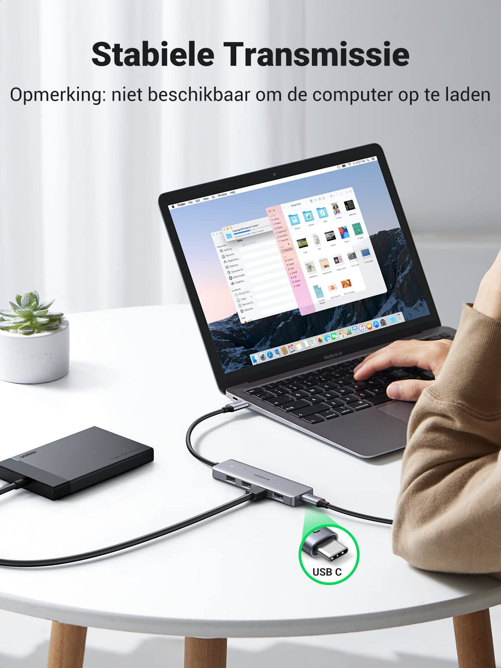 UGREEN 4 in 1 USB C Hub 4 Poorten USB 3.0 Adapter OTG Ondersteund