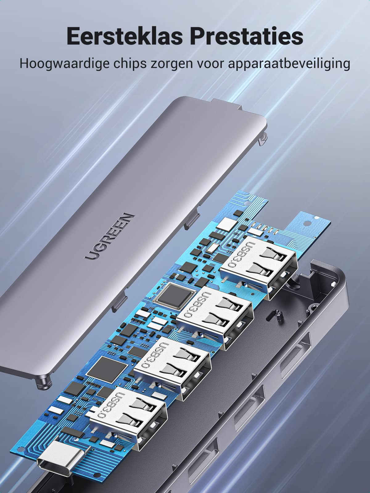UGREEN 4 in 1 USB C Hub 4 Poorten USB 3.0 Adapter OTG Ondersteund