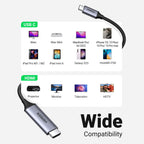 UGREEN 4K USB C (Thunderbolt 3) naar HDMI Kabel 2m Nylon Ondersteunt voor MacBook Pro, Surface Pro, Galaxy serie enz.