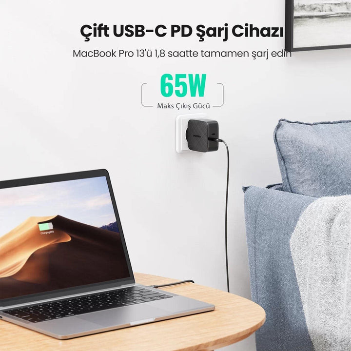 UGREEN 65W USB C Charger 2 Poorts PD Oplader PPS Ondersteuning