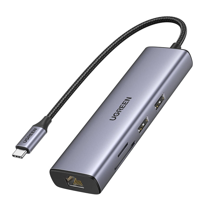 UGREEN 7 in 1 USB C Hub Ethernet Dock met 1Gbps Ethernet 4K HDMI 100W PD, SD/MicroSD, 2 USB 3.0