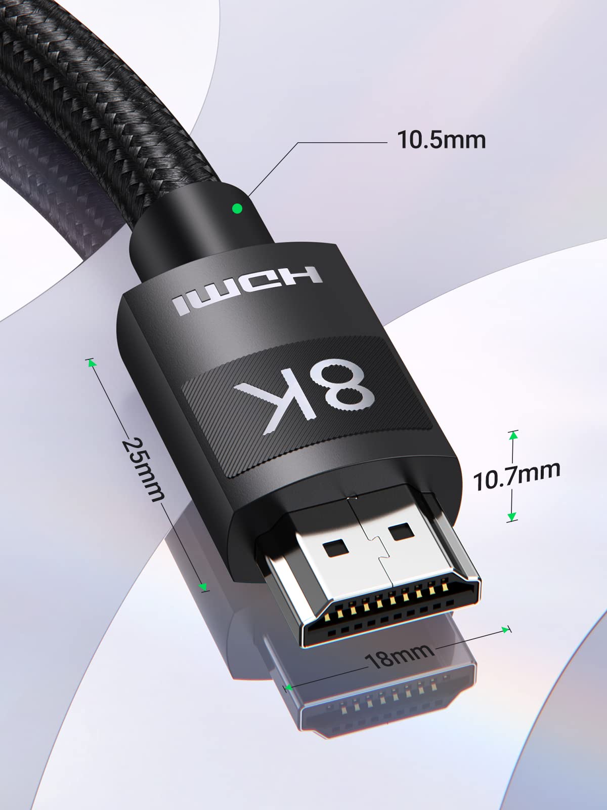UGREEN 8K HDMI Kabel 2.1 Nylon 8K 60Hz 4K 120Hz, Compatibel met