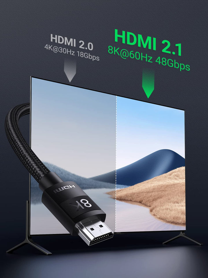 UGREEN 8K HDMI Kabel 2.1 Nylon 8K 60Hz 4K 120Hz, Compatibel met PS5 enz(1M)