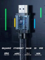 UGREEN 8K HDMI Kabel 2.1 Nylon 8K 60Hz 4K 120Hz, Compatibel met PS5 enz.(2M)