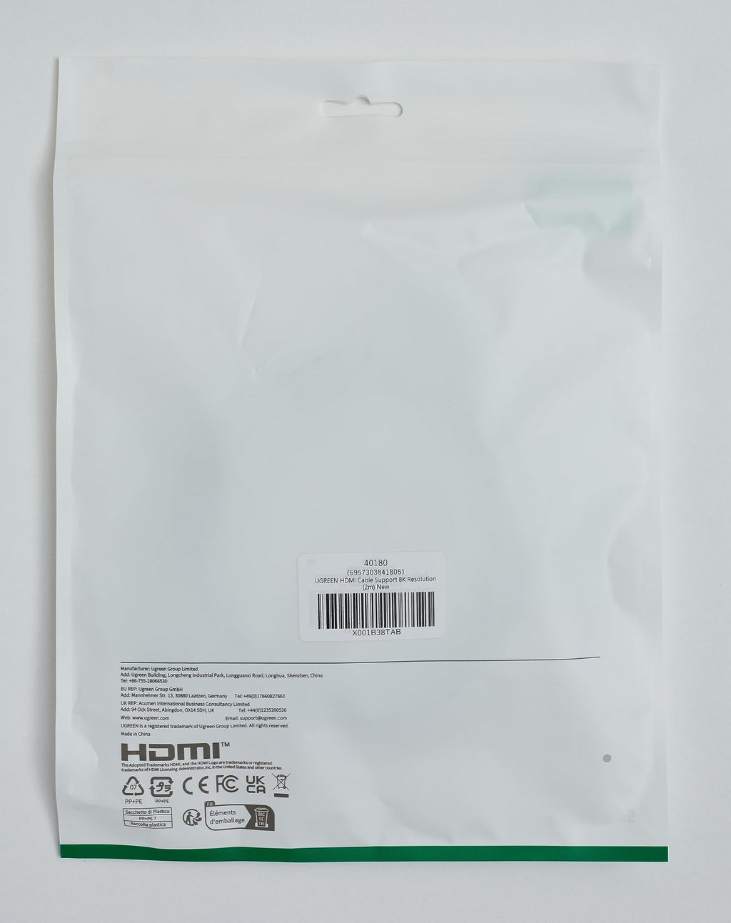 UGREEN 8K HDMI Kabel 2.1 Nylon 8K 60Hz 4K 120Hz, Compatibel met PS5 enz(2M)